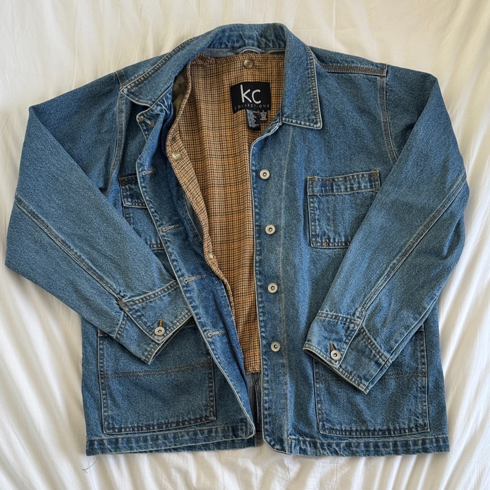 100% Cotton Lined Denim Chore Jacket | Made in USA Workwear | KC Collections | L